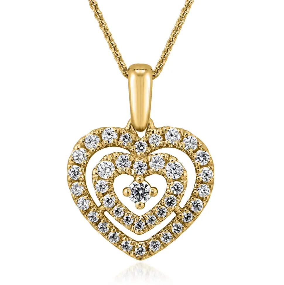 Herzanhänger mit lab grown Diamanten aus Gelbgold BDP0041LG-GSL