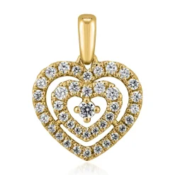 Herzanhänger mit lab grown Diamanten aus Gelbgold BDP0041LG-GSL