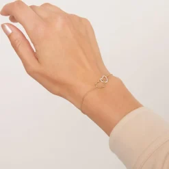 Herzarmband aus Gold mit 22 lab grown Brillanten BDB0018LG-GSL