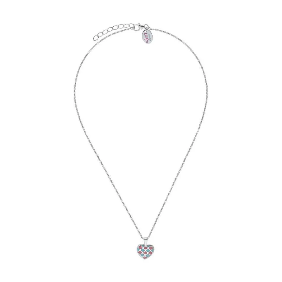 Herzkette für Mädchen aus 925er Silber mit Emaille 2031156