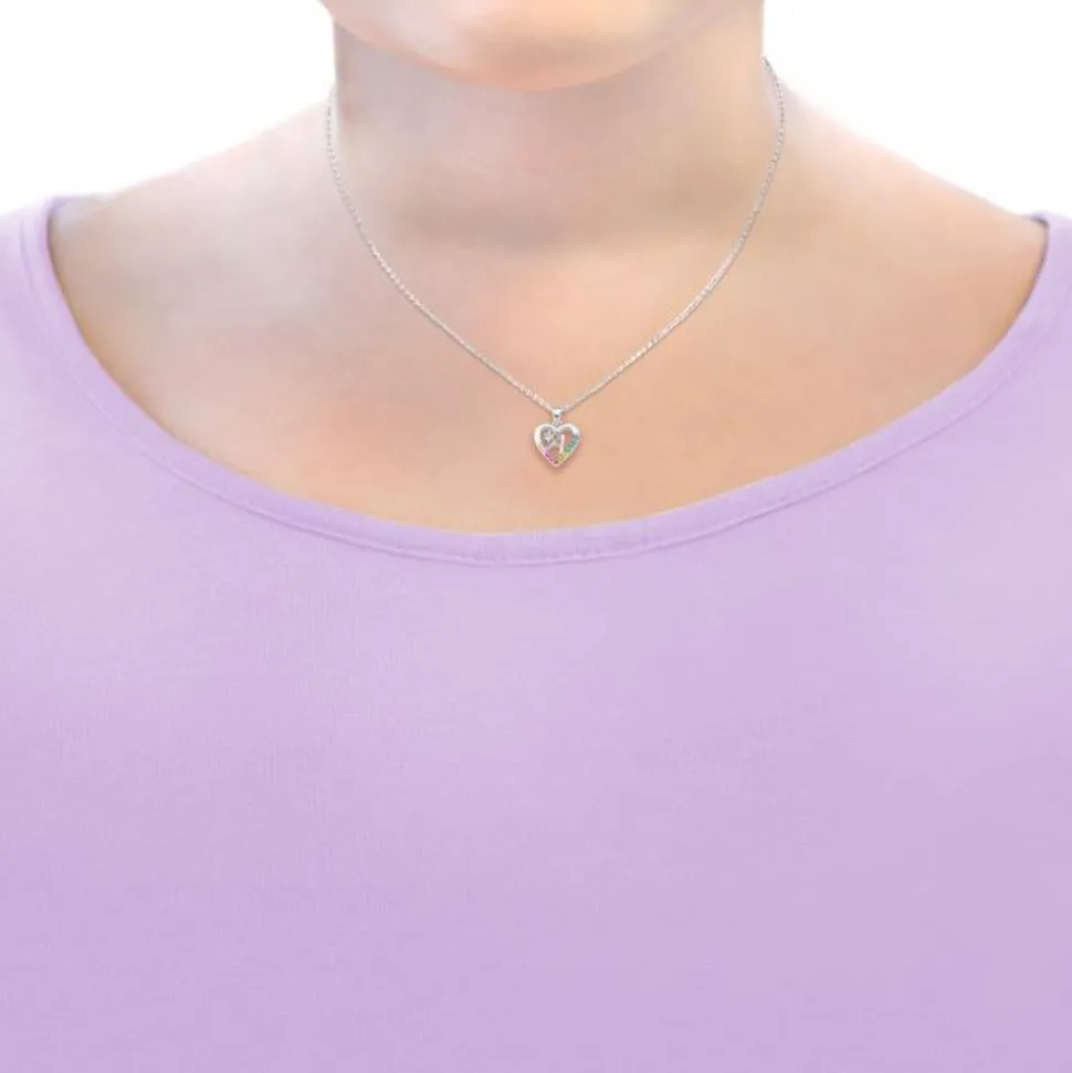 Herzkette für Mädchen aus Sterlingsilber mit Zirkonia 2027876