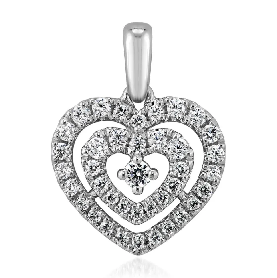 Herzkette mit lab grown Diamanten aus Weißgold BDP0041LG-WSLK