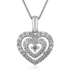 Herzkette mit lab grown Diamanten aus Weißgold BDP0041LG-WSLK