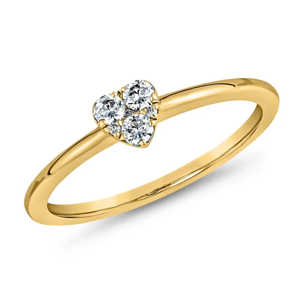 Herzring aus Gelbgold mit Diamanten BDR0102-GSL