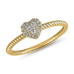 Herzring für Damen aus Gelbgold mit Diamanten BDR0098-GSL