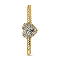 Herzring für Damen aus Gelbgold mit Diamanten BDR0098-GSL