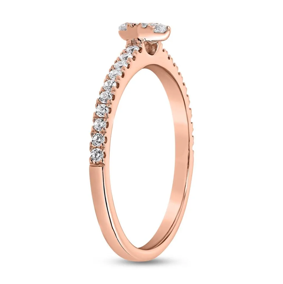 Herzring mit Diamanten aus Roségold BDR0101-RSL