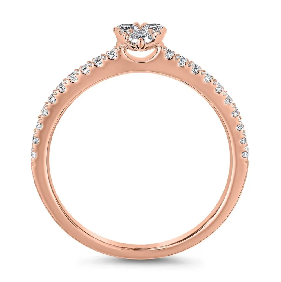 Herzring mit Diamanten aus Roségold BDR0101-RSL