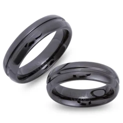 Hochwertige Keramik Eheringe mit Lasergravur KR0006lg