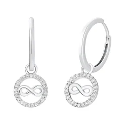 Infinity Damen Creolen aus 925er Silber mit Zirkonia 2032568