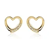 14k Gold Ohrstecker Herzen mit Diamanten BDE0013-14KG