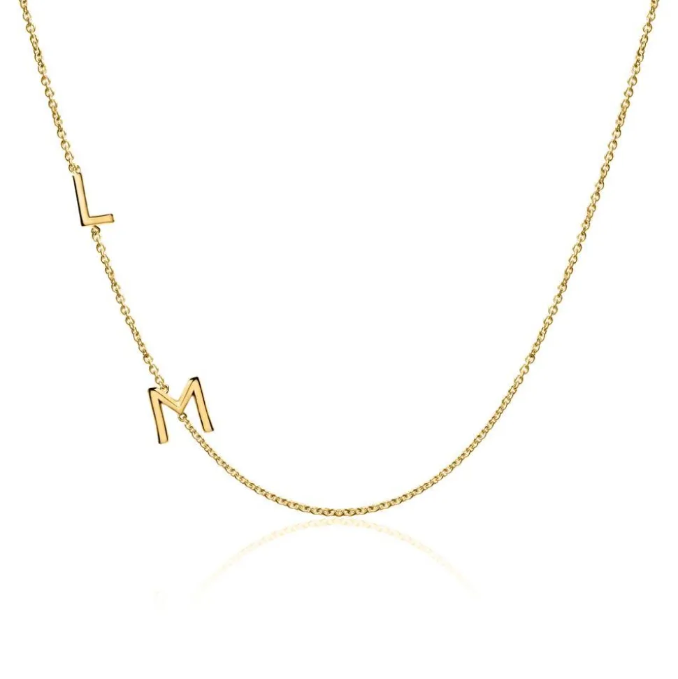 14K Goldkette Buchstaben für Damen NN0060-14KGSL