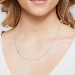 14K Goldkette Buchstaben für Damen NN0060-14KGSL