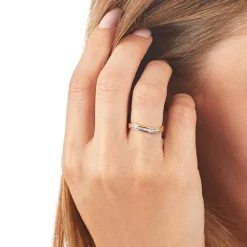 8K Goldring mit weißen Zirkoniasteinen GR0175