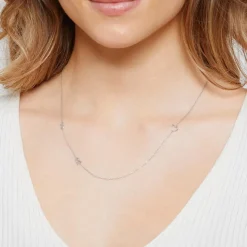 14K Weißgold Kette für Damen mit 3 Buchstaben NN0062-14KWSL