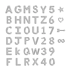 14K Weißgold Kette für Damen mit 3 Buchstaben NN0062-14KWSL