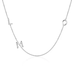14K Weißgold Kette für Damen mit 3 Buchstaben NN0062-14KWSL