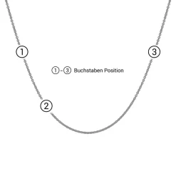 14K Weißgold Kette für Damen mit 3 Buchstaben NN0062-14KWSL