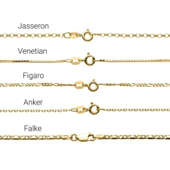 14-karätige Goldkette mit wählbarem Namen oder Begriff NN0091-14KGSL