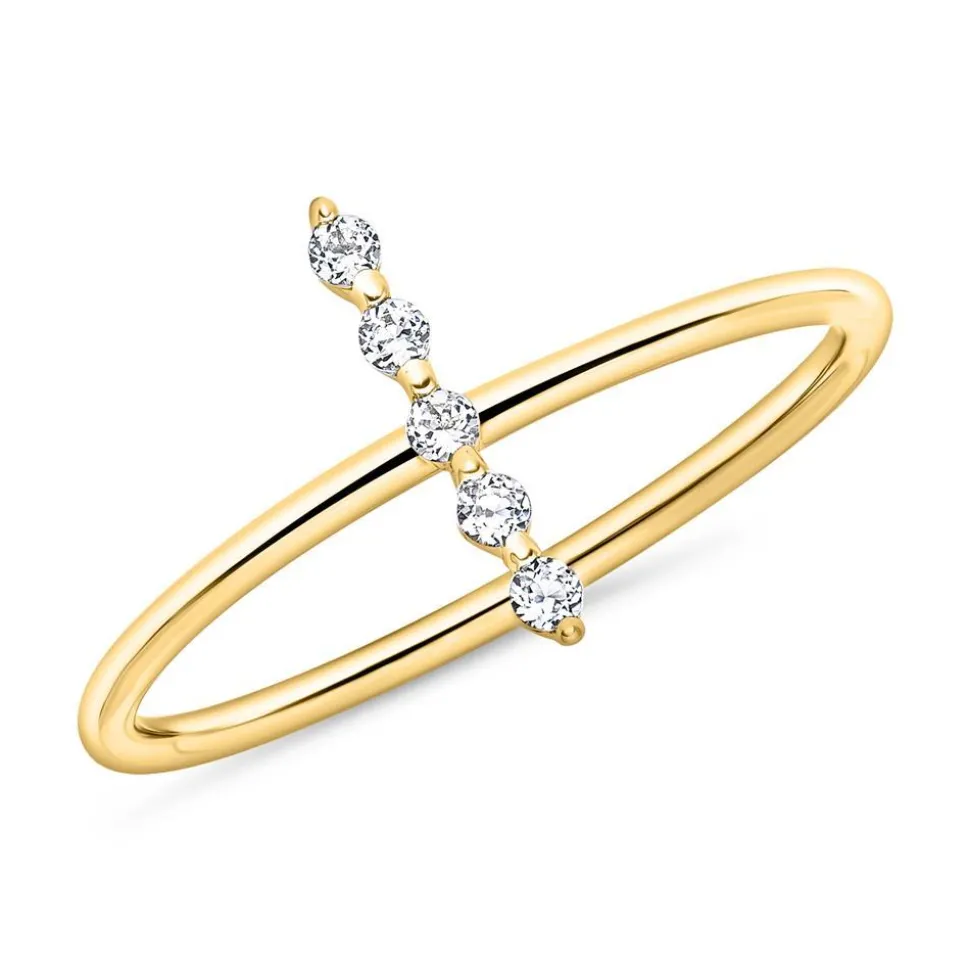 14-karätiger Goldring für Damen mit Weißtopasen DR0522-G