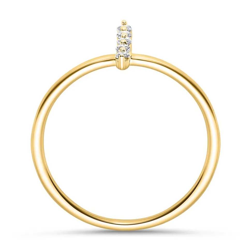 14-karätiger Goldring für Damen mit Weißtopasen DR0522-G