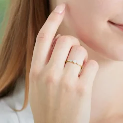 14-karätiger Goldring mit Diamanten DR0478