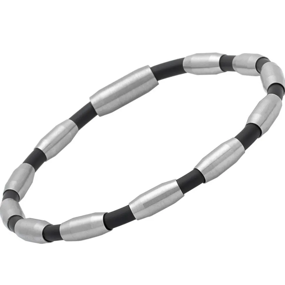 Kautschukarmband Edelstahlelemente B5175
