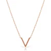 Kette Anhänger V-förmig Silber rosévergoldet LSN0003