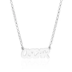 Kette aus 925er Silber mit Name oder Begriff wählbar NN0082-AgSL