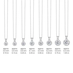 Kette aus 14K Weißgold mit lab grown Diamantanhänger BDP0033LG-14KWSLK