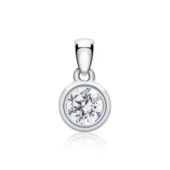 Kette aus 14K Weißgold mit lab grown Diamantanhänger BDP0033LG-14KWSLK