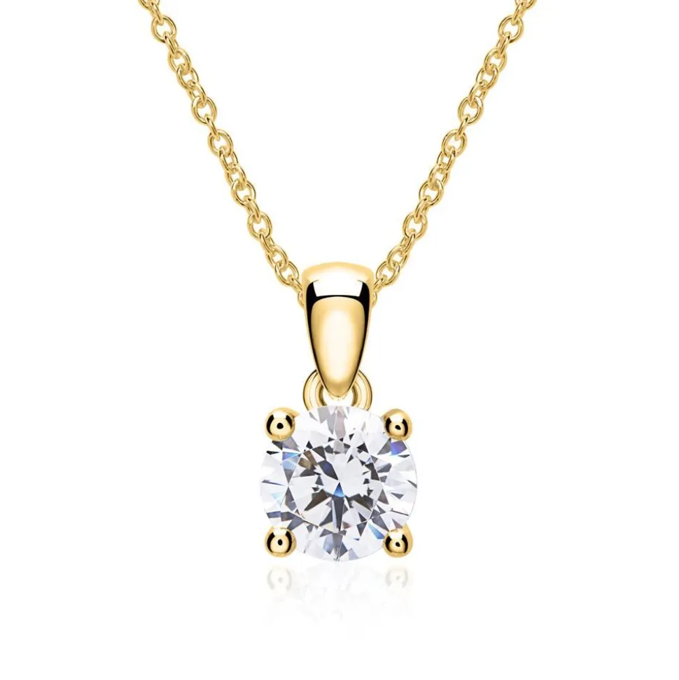 Kette aus 14-karätigem Gold mit Diamant, lab grown BDP0035LG-14KGSLK