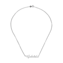 Kette aus Sterlingsilber mit Name und Geburtsstein NN0075-AgSL