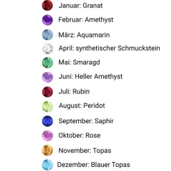 Kette aus Sterlingsilber mit Name und Geburtsstein NN0075-AgSL