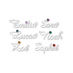 Kette aus Sterlingsilber mit Name und Geburtsstein NN0075-AgSL