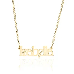 Kette aus vergoldetem Sterlingsilber mit Name wählbar NN0089-AgGSL