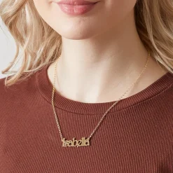 Kette aus vergoldetem Sterlingsilber mit Name wählbar NN0089-AgGSL