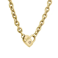 Kette Dinya aus Edelstahl mit Herzverschluss, IP Gold 1580417