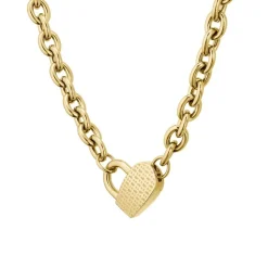 Kette Dinya aus Edelstahl mit Herzverschluss, IP Gold 1580417