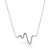 Kette 925er Silber gezackter Anhänger Heartbeat LSN0004