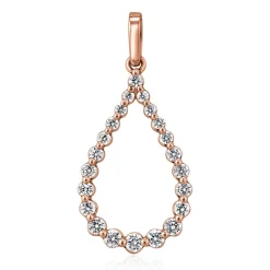 Kette für Damen mit Anhänger, Roségold, Diamanten BDP0052-RSLK