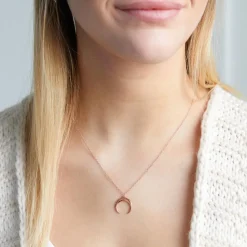 Kette Halbmond aus rosévergoldetem 925er Silber LSN0029