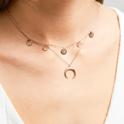 Kette Halbmond aus rosévergoldetem 925er Silber LSN0029