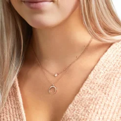 Kette Halbmond aus rosévergoldetem 925er Silber LSN0029