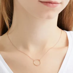 Kette Kreis aus rosévergoldetem 925er Silber LSN0020