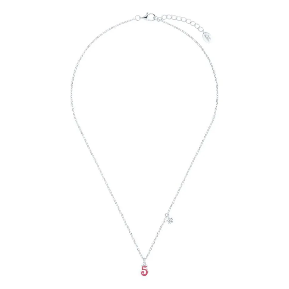 Kette mit Anhänger Zahl 5 aus 925er Silber, Emaille 2035978