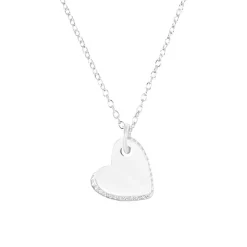 Kette mit Herzanhänger aus Sterlingsilber, Zirkonia 2035756