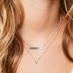 Kette mit V-förmigem Anhänger 925er Silber LSN0001