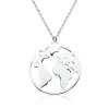 Kette mit Weltanhänger aus 925er Silber LSN0006
