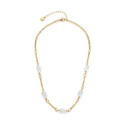 Kette Ofira aus vergoldetem Edelstahl, Bergkristall 019704